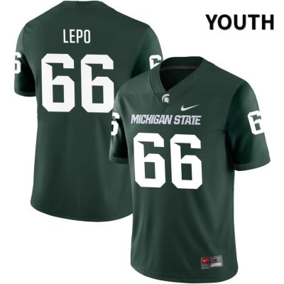 Youth Michigan State Spartans NCAA #66 Ashton Lepo Green NIL 2022 Authentic Nike Stitched College Football Jersey GU32C24ZU